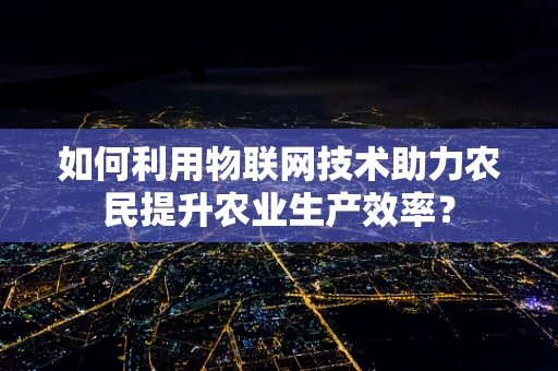 如何利用物联网技术助力农民提升农业生产效率？
