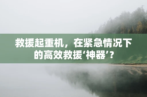 救援起重机，在紧急情况下的高效救援‘神器’？