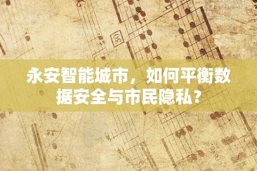 永安智能城市，如何平衡数据安全与市民隐私？