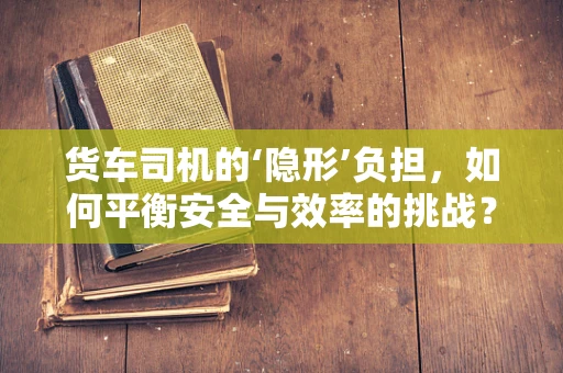 货车司机的‘隐形’负担，如何平衡安全与效率的挑战？