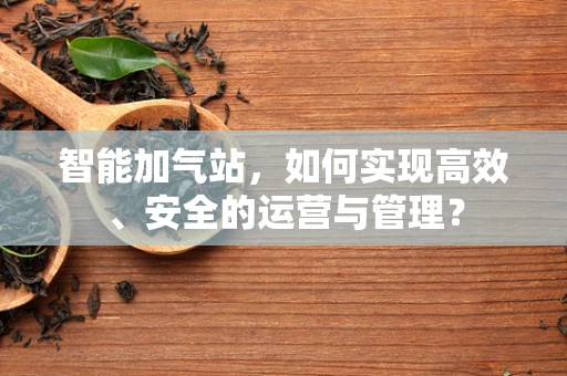 智能加气站，如何实现高效、安全的运营与管理？