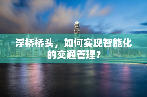 浮桥桥头，如何实现智能化的交通管理？