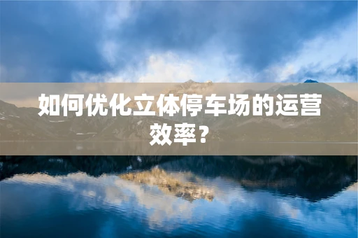 如何优化立体停车场的运营效率？