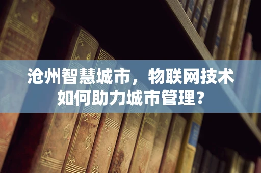 沧州智慧城市，物联网技术如何助力城市管理？
