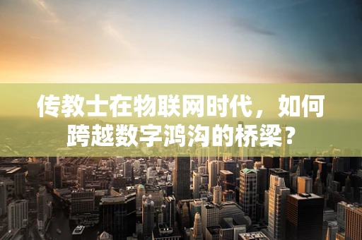 传教士在物联网时代，如何跨越数字鸿沟的桥梁？