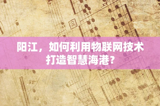 阳江，如何利用物联网技术打造智慧海港？
