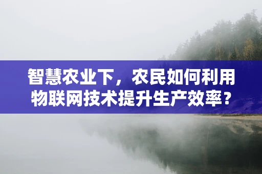 智慧农业下，农民如何利用物联网技术提升生产效率？