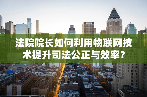 法院院长如何利用物联网技术提升司法公正与效率？