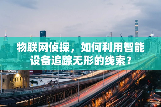 物联网侦探，如何利用智能设备追踪无形的线索？