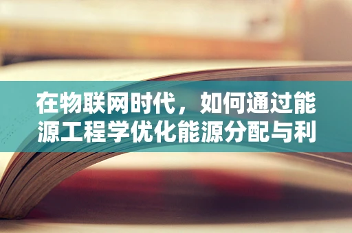 在物联网时代，如何通过能源工程学优化能源分配与利用？