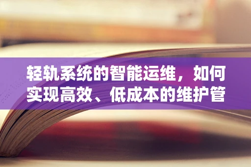 轻轨系统的智能运维，如何实现高效、低成本的维护管理？