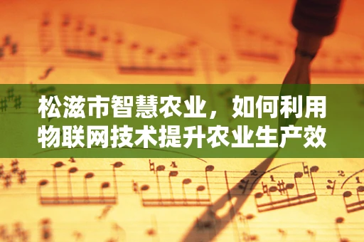 松滋市智慧农业，如何利用物联网技术提升农业生产效率？
