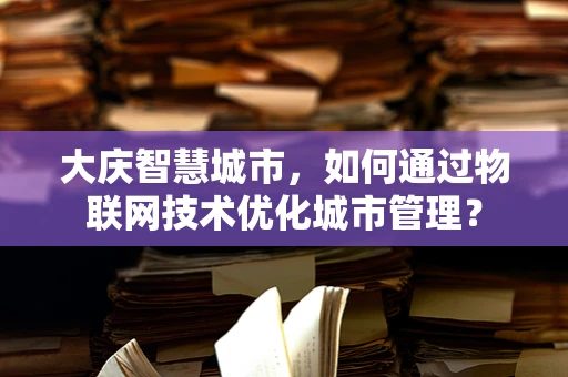 大庆智慧城市，如何通过物联网技术优化城市管理？
