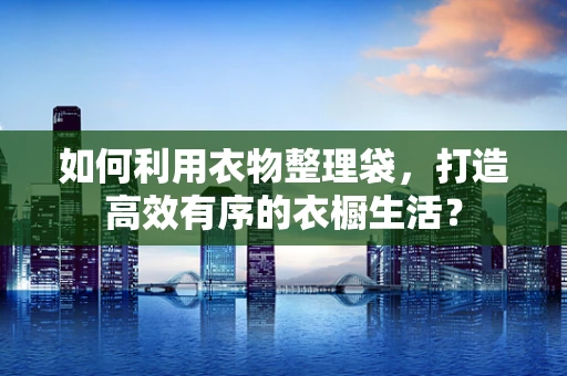 如何利用衣物整理袋，打造高效有序的衣橱生活？