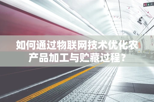 如何通过物联网技术优化农产品加工与贮藏过程？