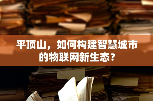 平顶山，如何构建智慧城市的物联网新生态？