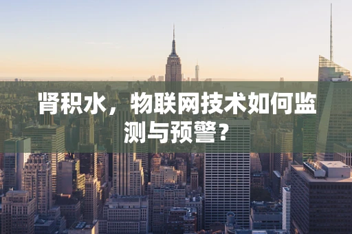 肾积水，物联网技术如何监测与预警？