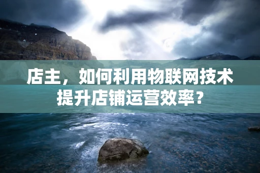 店主，如何利用物联网技术提升店铺运营效率？